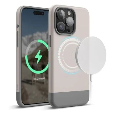 Cover Iphone 15 Pro Magsafe Elago - Stone - Medium Gray